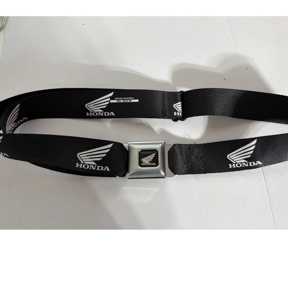 Buckle-Down Honda Seatbelt Belt Black Logo  Adjustable 24-38 SBB-MS-HM-WHM003